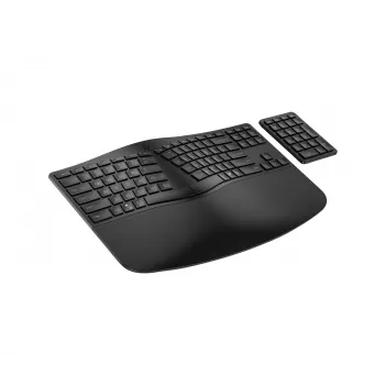 HP 965 ergonomiška belaidė klaviatūra, pilno dydžio (100 %), RF belaidė + Bluetooth, membraninė, juoda