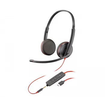 Ausinės POLY Blackwire C3225 Stereo USB-C laidinės biurui ir skambučių centrui