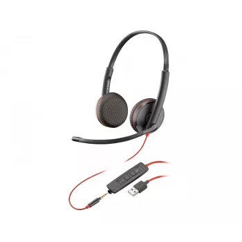 Ausinės POLY Blackwire 3225 Stereo USB-A laidinės biuro skambučių centrui