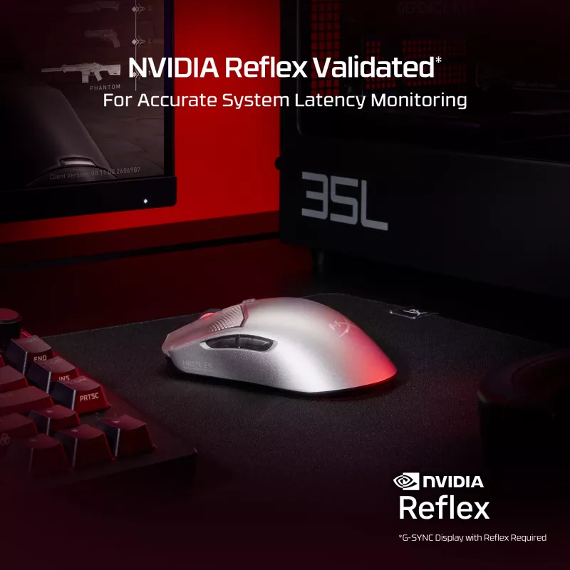 HyperX Pulsefire Haste 2 S Sidabrinė belaidė žaidimų pelė