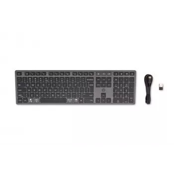 HP 720 belaidė klaviatūra, daugiaįrenginė, įkraunama, pilno dydžio (100%), USB + Bluetooth, mechaninė, QWERTY, juoda