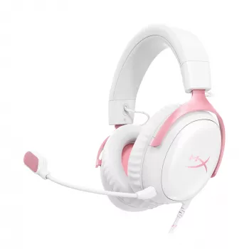 HyperX Cloud III – Žaidimų ausinės (balta/rožinė)