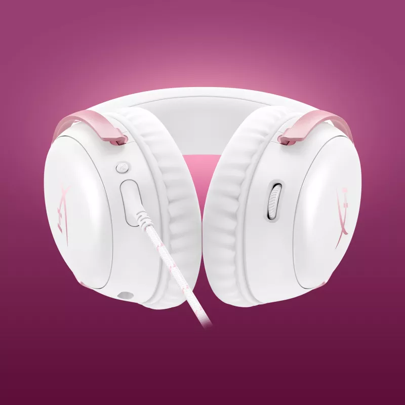 HyperX Cloud III – Žaidimų ausinės (balta/rožinė)