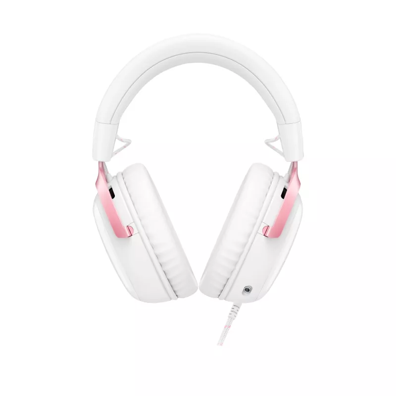 HyperX Cloud III – Žaidimų ausinės (balta/rožinė)