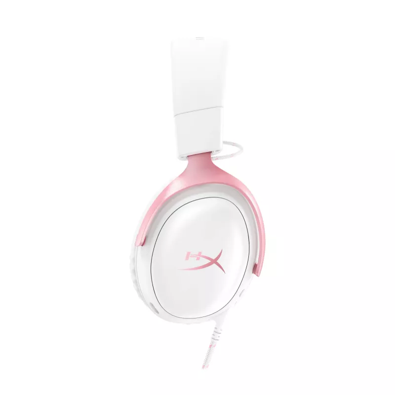HyperX Cloud III – Žaidimų ausinės (balta/rožinė)