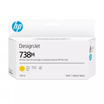 HP 738M 130 ml geltonas DesignJet rašalo kasetė su spausdinimo galvute, terminis rašalinis