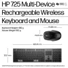 HP 725 belaidė klaviatūra ir pelė, įkraunamas rinkinys, pilno dydžio, Bluetooth
