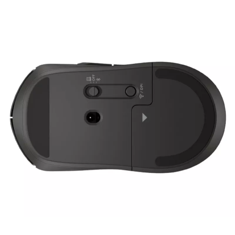 Belaidė pelė HP 405 Quiet – ambidekstrinė, optinė 1200 DPI, RF belaidis + Bluetooth, 5 mygtukai, maitinama baterija, juoda