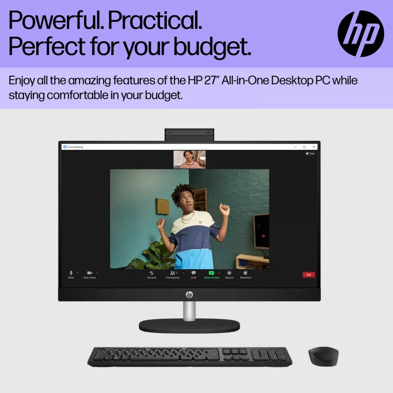 HP All-in-One 27-cr0048na Intel® Core™ i7 i7-1355U 68,6 cm (27 colių) 1920 x 1080 pikselių viskas viename kompiuteris 8 GB DDR4-SDRAM 1 TB SSD Windows 11 Home Wi-Fi 6 (802.11ax) Baltas (atnaujinta prekė)