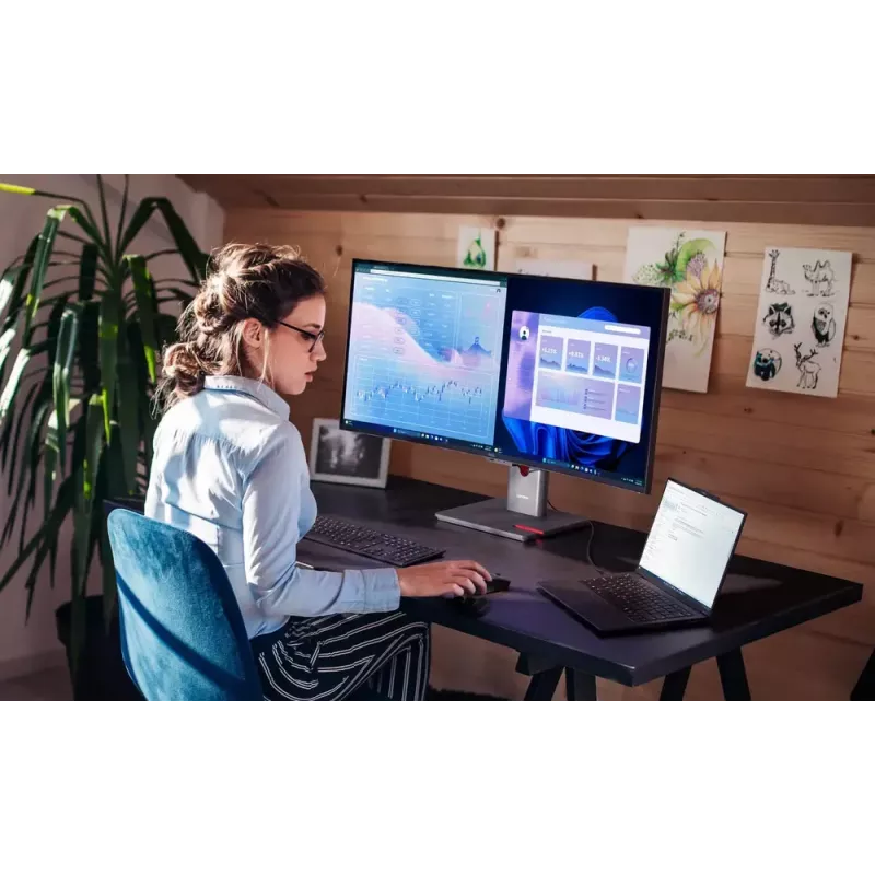 Monitorius Lenovo ThinkVision P40WD-40 39.7 colio WUHD 5120x2160 LCD 21:9 6 ms USB garsiakalbiai Reguliuojamas aukštis VESA