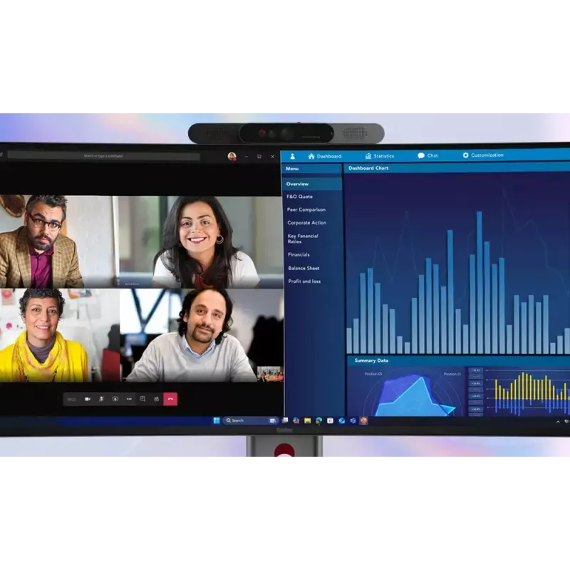 Monitorius Lenovo ThinkVision P40WD-40 39.7 colio WUHD 5120x2160 LCD 21:9 6 ms USB garsiakalbiai Reguliuojamas aukštis VESA