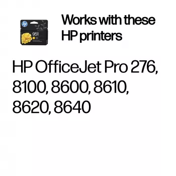 HP 951 geltona originali kasetė, geltona, 1 vnt., 535 puslapiai