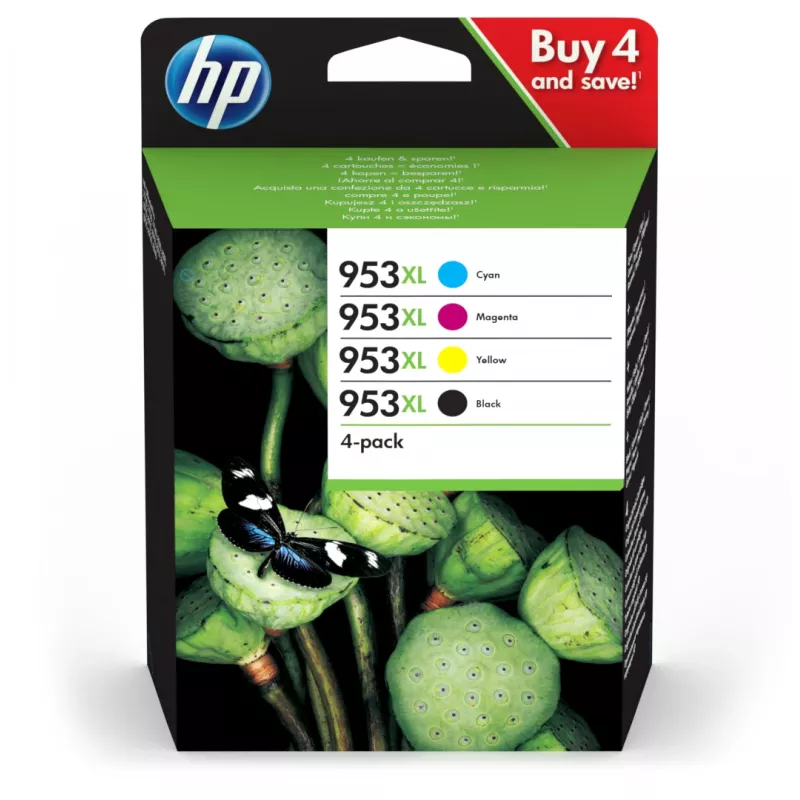 HP 953XL original kasetė High (XL) talpa juoda, žydra, raudona, geltona