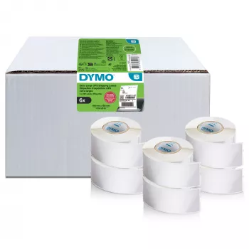 Siuntimo etiketės Dymo LabelWriter Extra Large 104×159 mm lipnios 6 ritinių, 1 320 etikečių, skirta LabelWriter 4XL/5XL