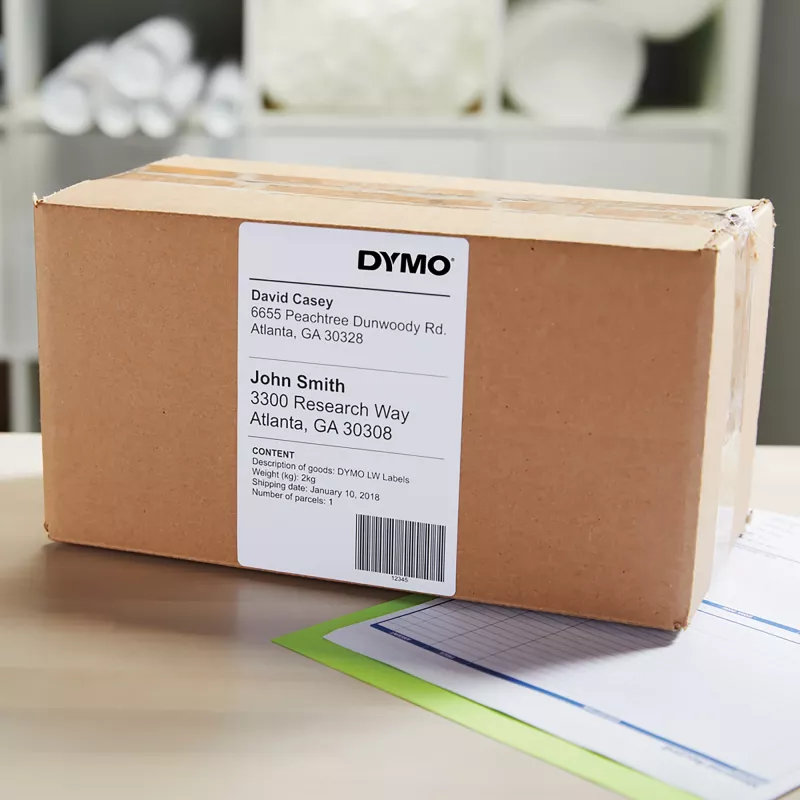 Siuntimo etiketės Dymo LabelWriter Extra Large 104×159 mm lipnios 6 ritinių, 1 320 etikečių, skirta LabelWriter 4XL/5XL