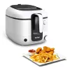 Gruzdintuvė Tefal Super Uno FR3101 – viena 1800 W, 1,5 kg maisto talpa, 2,2 L aliejaus, juoda/balta