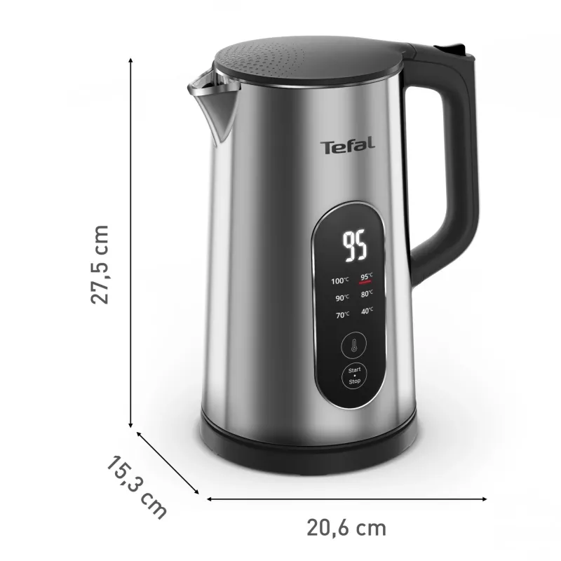 Tefal Selection KI871DE0 elektrinis virdulys 1,7 L 1500 W Juoda, Nerūdijantis plienas