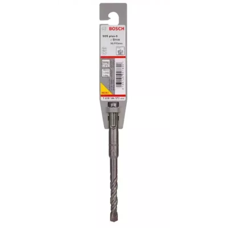 Gręžtuvas betonui Bosch SDS Plus-5 — 8 mm, skirtas sūkiamam plaktukui ir gręžimui