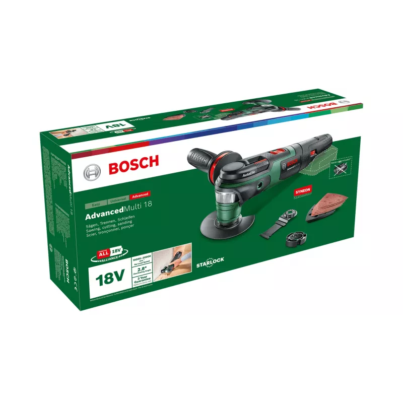 Šlifuoklis Bosch AdvancedMulti 18 juoda, žalia