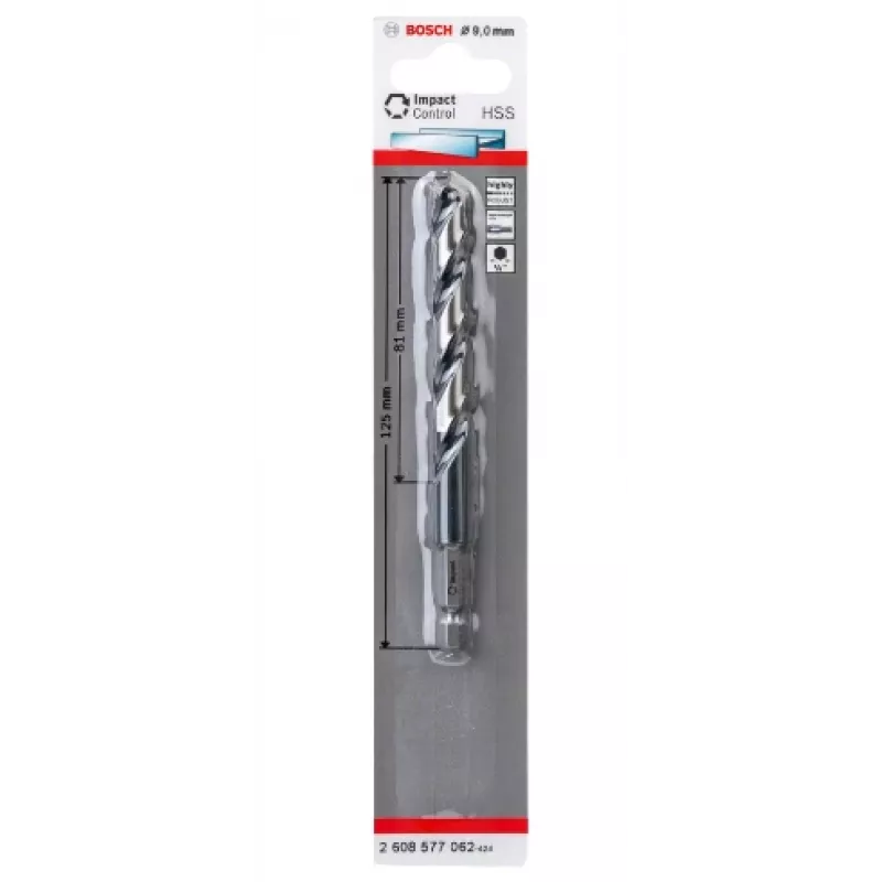 Gręžtuvas Bosch HSS šešiakampiu kotu 9 mm