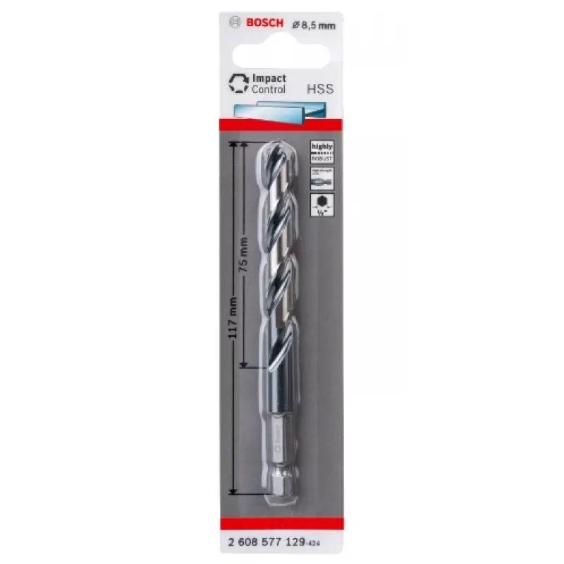 Gręžtuvas Bosch HSS su šešiakampiu kotu 8,5 mm