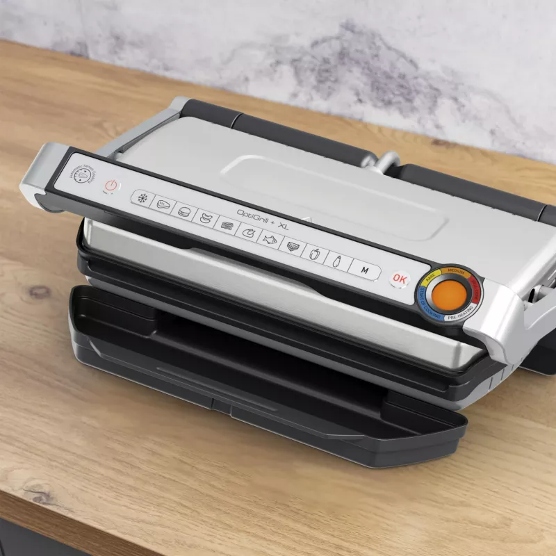 Kontaktinė grilio keptuvė Tefal Optigrill+ XL GC727D10 – 2000 W, stačiakampis metalinis korpusas