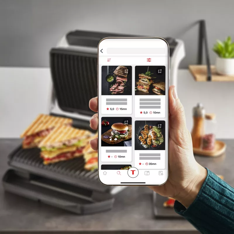 Kontaktinė grilio keptuvė Tefal Optigrill+ XL GC727D10 – 2000 W, stačiakampis metalinis korpusas