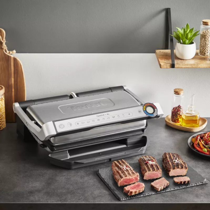Kontaktinė grilio keptuvė Tefal Optigrill+ XL GC727D10 – 2000 W, stačiakampis metalinis korpusas