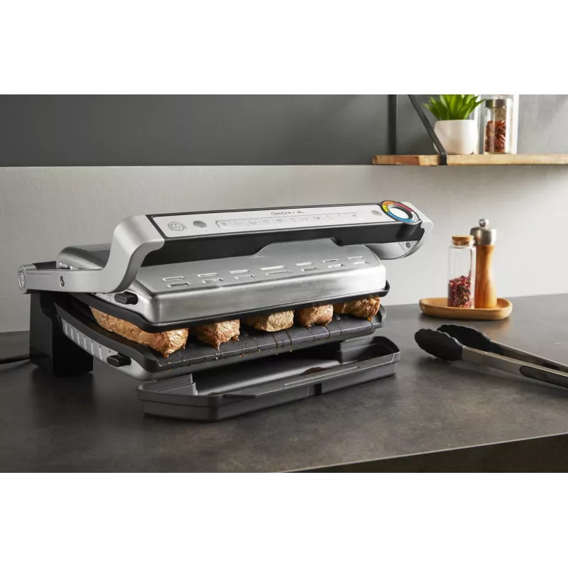 Kontaktinė grilio keptuvė Tefal Optigrill+ XL GC727D10 – 2000 W, stačiakampis metalinis korpusas