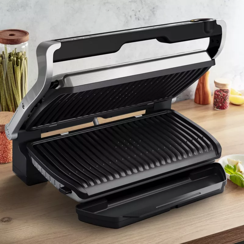 Kontaktinė grilio keptuvė Tefal Optigrill+ XL GC727D10 – 2000 W, stačiakampis metalinis korpusas