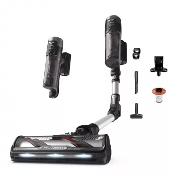 Belaidis šluotinis dulkių siurblys Rowenta X-Force Flex 13.60 RH9A36WV — 60 min veikimo laikas, 0,65 L be maišelio, cikloninis, violetinis