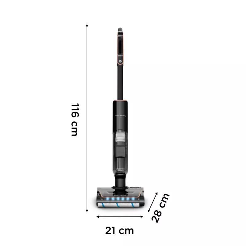 Rowenta X-Clean 7 GZ5736E0 belaidis šluotinis dulkių siurblys šlapiam ir sausam valymui, be maišelio, juodas