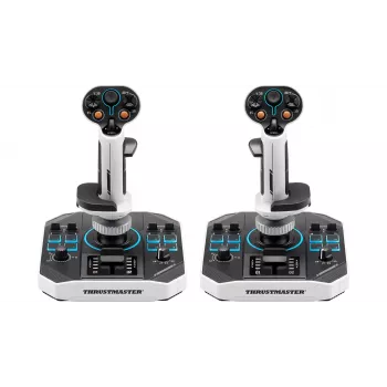 Dviguba valdymo lazda Thrustmaster Sol-R 2 HOSAS Space Sim Duo – laidinis USB Type-C, analoginis/digitalinis, juoda/balta