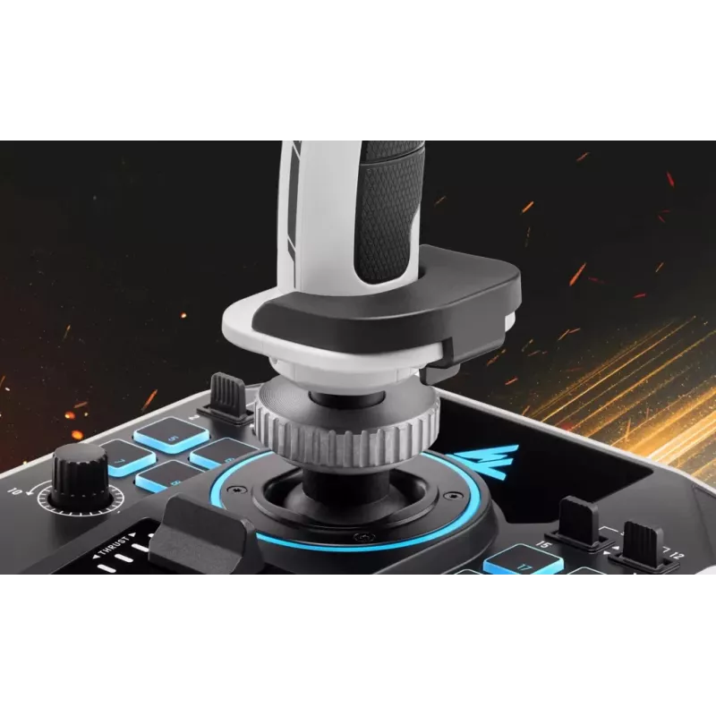 Dviguba valdymo lazda Thrustmaster Sol-R 2 HOSAS Space Sim Duo – laidinis USB Type-C, analoginis/digitalinis, juoda/balta