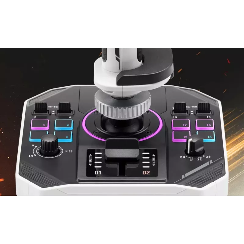 Dviguba valdymo lazda Thrustmaster Sol-R 2 HOSAS Space Sim Duo – laidinis USB Type-C, analoginis/digitalinis, juoda/balta