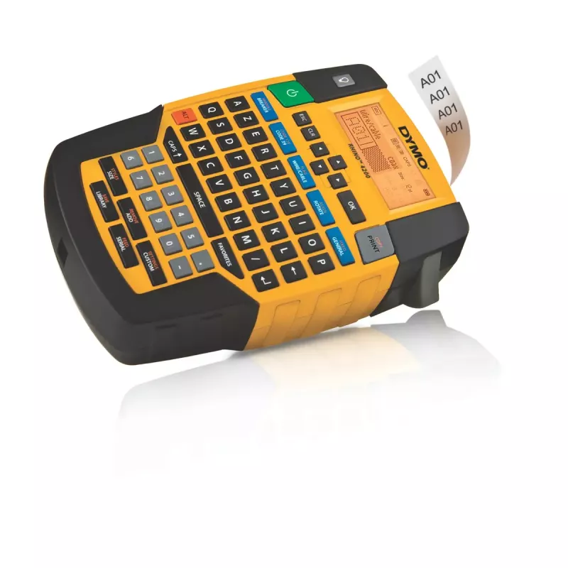 DYMO RHINO 4200 nešiojamas etikečių spausdintuvas | AZERTY klaviatūra ir greitieji klavišai | Patvarių etikečių spausdintuvas darbui statybose ir pramonėje