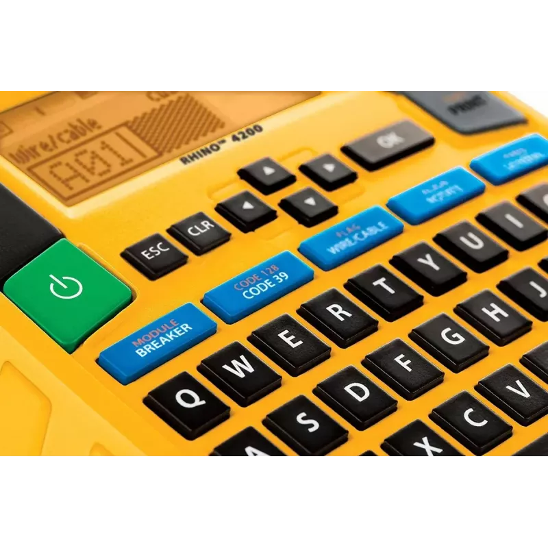 Etikečių spausdintuvas Dymo Rhino 4200 Wireless QWERTY – terminis perkėlimas, LED ekranas, Li‑Ion baterija, belaidis, 100 etikečių formatų