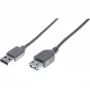 Hypertec 532412-HY USB 2.0 ilginimo laidas 1 m, USB A – USB A, pilkas