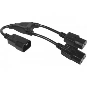 Hypertec 808430-HY maitinimo laidas juodas 0,3 m C14 kištukas 2 x C13 lizdai