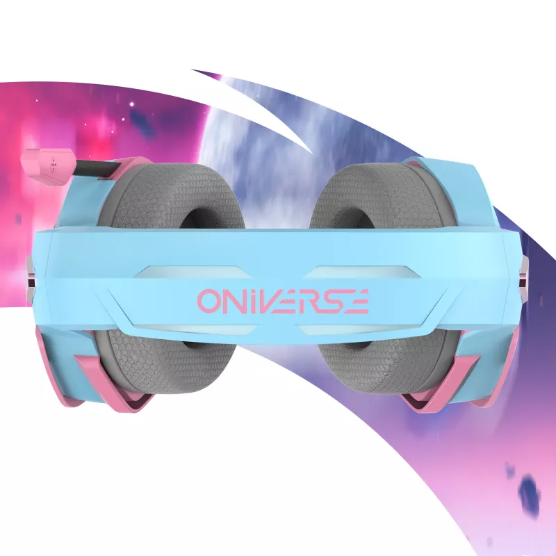 Oniverse Gaming Headset Nebula - Diva Pink (Multiplatform) – laidinis žaidimų ausinių rinkinys, 20-20000 Hz, 356 g, cianinė, rožinė