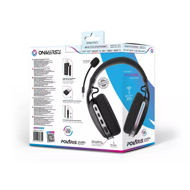 Oniverse Wireless Gaming Headset Polaris - Eclipse Black (Multiplatform) belaidės žaidimų ausinės