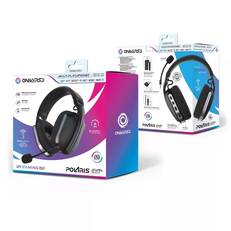 Oniverse Wireless Gaming Headset Polaris - Eclipse Black (Multiplatform) belaidės žaidimų ausinės