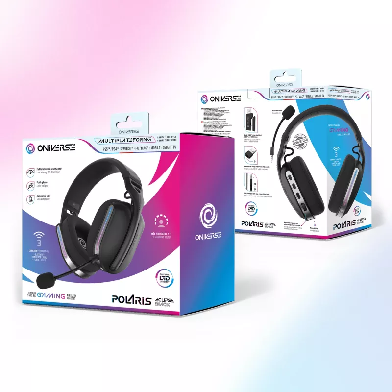 Oniverse Wireless Gaming Headset Polaris - Eclipse Black (Multiplatform) belaidės žaidimų ausinės
