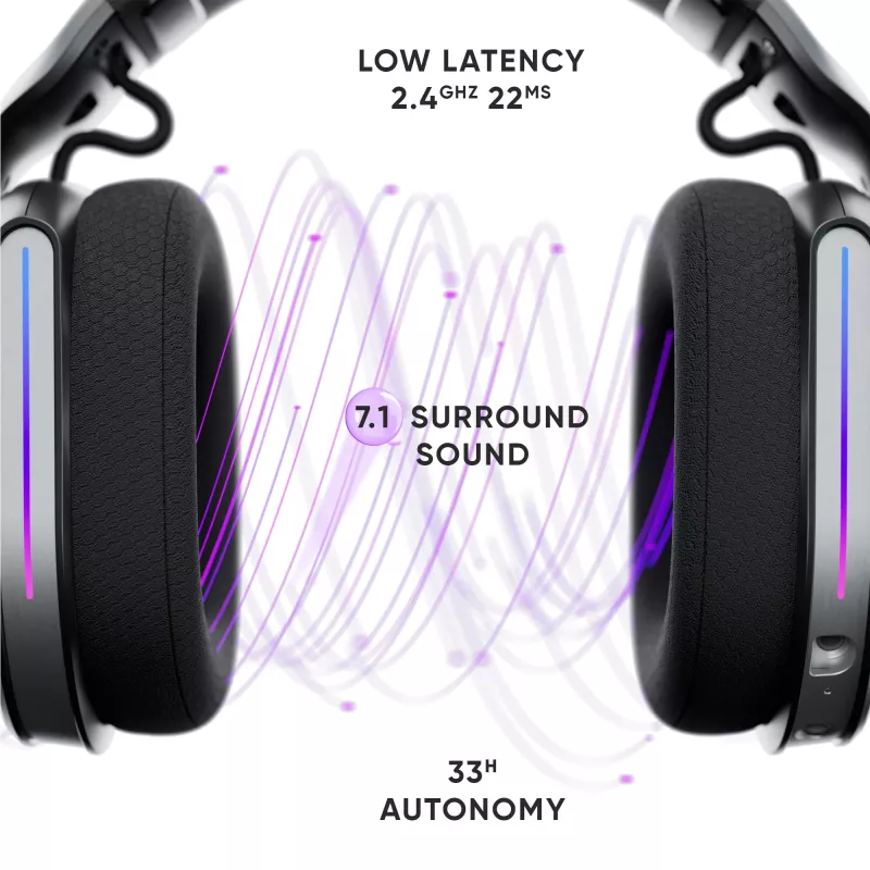 Oniverse Wireless Gaming Headset Polaris - Eclipse Black (Multiplatform) belaidės žaidimų ausinės