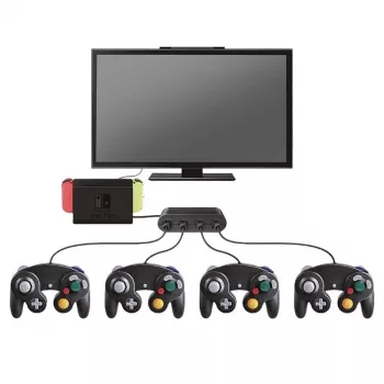 Steelplay GameCube® valdiklių adapteris (Switch), Nintendo Switch, adapteris, juodas, USB, laidinis, 1 vnt.