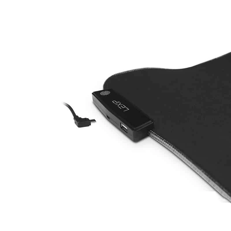 Lexip B10 – Lankstus XL pelės kilimėlis su mikro-tekstūruotu minkštu paviršiumi ir RGB apšvietimu – 800x400x4 mm