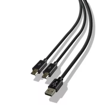 Steelplay Dual Play & Charge kabelis valdikliams - Juodas (PS4)