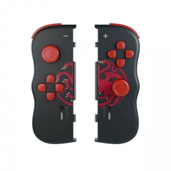 Lexip HBO Game of Thrones Targaryen juodas, raudonas belaidis Bluetooth žaidimų pultas, skirtas Nintendo Switch, Nintendo Switch OLED