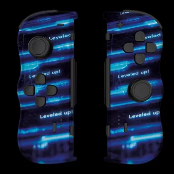 Lexip X CRUNCHYROLL - LEVEL UP WL TWIN PADS, žaidimų pultas, Nintendo Switch 2, D-pad, krypties mygtukai, analoginis/digitalinis, belaidis, juoda, mėlyna