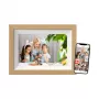 Braun DigiFrame 10W skaitmeninis nuotraukų rėmelis 25,6 cm (10,1 colio) liečiamu ekranu, Wi-Fi, baltas/medinis